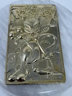 1999 Burger King Limited Edition Pokemon Trading Card 23K Gold Plated Mewtwo - Image 2