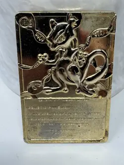 1999 Burger King Limited Edition Pokemon Trading Card 23K Gold Plated Mewtwo - Image 3
