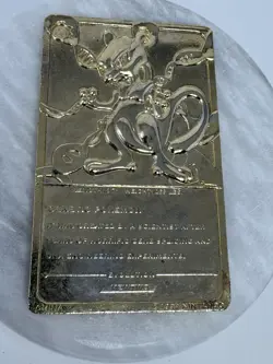 1999 Burger King Limited Edition Pokemon Trading Card 23K Gold Plated Mewtwo - Image 4