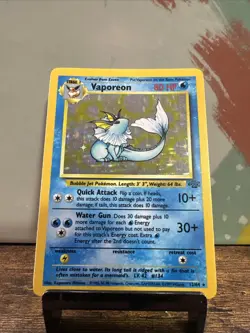 Pokemon TCG Vaporeon Holo Rare Card Jungle, 12/64, Lightly Played 2221 - Image 1