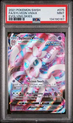 2021 Pokemon Sword and Shield Evolving Skies Sylveon Vmax #75 /203 PSA 9 - Image 1