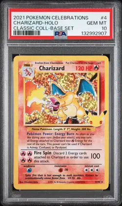 2021 POKEMON CELEBRATIONS CLASSIC COLL #4 CHARIZARD-HOLO PSA 10 - Image 1