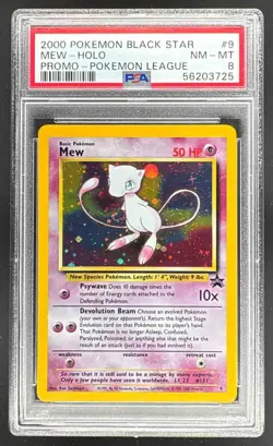 56203725 Mew 2000 Pokemon Wizards Black Star Promos #9 League PSA 8 - Image 1