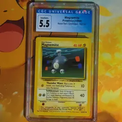 CGC 5.5 Graded Magnemite Pokemon TCG Base Set Unlimited 53/102 1999 - Image 1