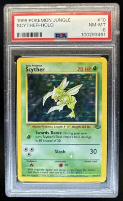 1999 Pokemon Jungle Scyther #10/64 PSA 8 - Image 1