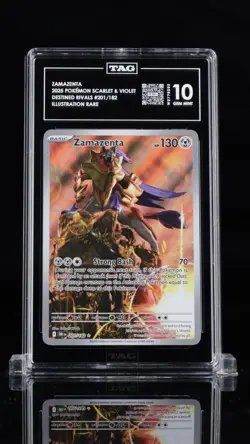 Pokemon Zamazenta 201/182 Sv10 Destined Rivals Illustration Rare Holo TAG Graded - Image 1