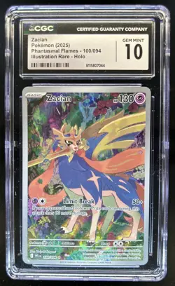 2025 Pokemon Phantasmal Flames Zacian Illustration Rare #100/094 CGC 10 - Image 1