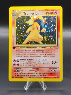 Pokemon 1st Edition Neo Genesis Typhlosion Holo Black Dot Error 17/111 LP 🔥🔥⚫ - Image 1
