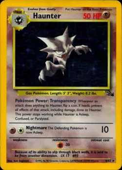 HAUNTER 6/62 HOLO RARE FOSSIL POKEMON UNLIMITED HOLO HP - Image 1