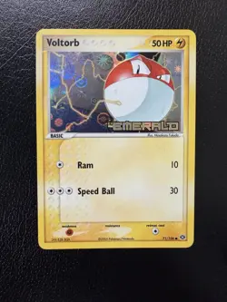2005 Pokemon TCG Voltorb 71/106 Ex Emerald Reverse Holo Stamped HP - Image 1