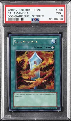 2002 YU-GI-OH! PROMO DDS-DARK DUEL STORIES #006 SALAMANDRA PSA 9 - Image 1