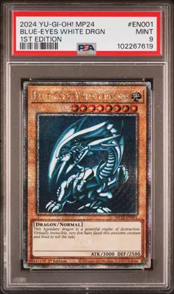 2024 YU-GI-OH! MP24-25TH ANV TIN: DUELING MIRRORS BLUE-EYES WHITE DRAGON PSA 9 - Image 1