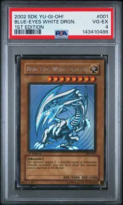 Blue Eyes White Dragon SDK-001 1st Edition Ultra Rare Yugioh PSA 4 *486 - Image 1