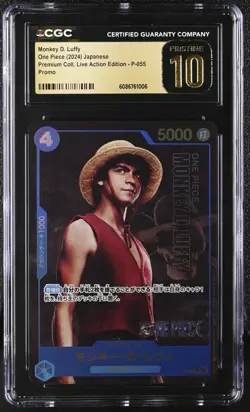 One Piece Live Action Japanese Promo P-055 Monkey D Luffy CGC 10 PRISTINE - Image 1