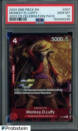 #4 2024 One Piece EN 2023 CS Celebration Pack #007 Monkey D. Luff PSA 10 - Image 1