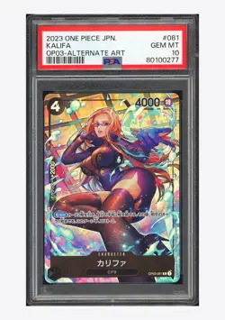 One Piece PSA 10 Kalifa R Alternate Art 2023 OP03-081 OP03 Japanese - Image 1