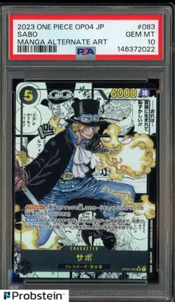 2023 One Piece OP04 Japanese Manga Alternate Art #083 Sabo PSA 10 GEM MINT - Image 1