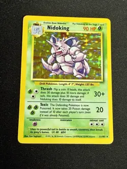 Pokemon Nidoking Base Set Holo Rare 90 HP 11/102 English 1999 Wizards Card - Image 1