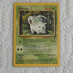 Wizards of the Coast Nidoran F Base Set 2 Common Pokemon Card 82/130 Regular - Image 1
