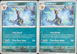 2023 POKEMON UMBREON OBSIDIAN FLAMES 130/197 - 2 CARD LOT (MINT) - Image 1