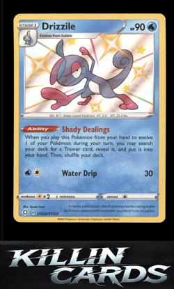 Drizzile SV026/SV122 Pokemon Shiny Holo Rare Shining Fates: Shiny Vault Card NM - Image 1