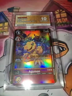Agumon P-001 2nd Anniversary Alt Art Digimon Card ACE graded 10 English - Image 1