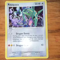 Pokemon Rayquaza 80 HP Emerald Holo Rare 9/106 Basic Dragon Card 2005 - Image 1