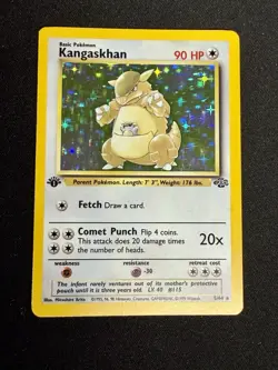 Pokemon Kangaskhan Jungle 1st Edition Holo Rare 90 HP 5/64 English Wizards Card - Image 1