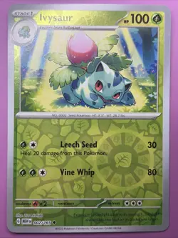 Ivysaur 002/165 Scarlet & Violet 151 Reverse Holo Pokemon Card - Image 1