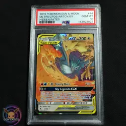 Moltres Zapdos Articuno GX 44/68 (PSA 10 GEM MINT) Hidden Fates Pokemon Cards - Image 1
