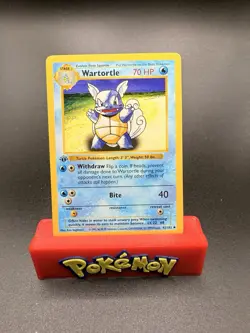WARTORTLE 42/102 - 1st Edition SHADOWLESS - Base Set - WOTC POKEMON CARD - LP - Image 1