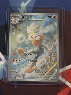 Pokemon TCG Raboot Scarlet & Violet Stellar Crown Illustration Holo Card 147/142 - Image 1