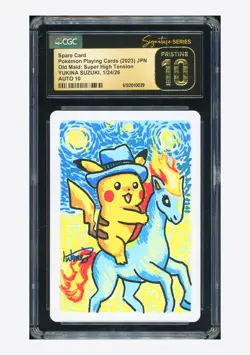 Pokemon CGC 10 PRISTINE AUTO 10 Spare Card Yukina Suzuki 2023 Old Maid Japanese - Image 1