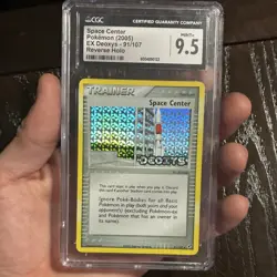 Pokemon Space Center Trainer Reverse Holo EX Deoxys 91/107 CGC 9.5 Card - Image 1