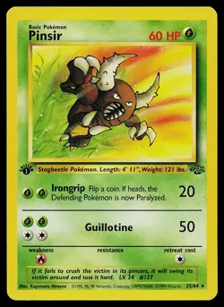 Pokemon Card - Pinsir Jungle 25/64 Rare 1st Edition - Image 1