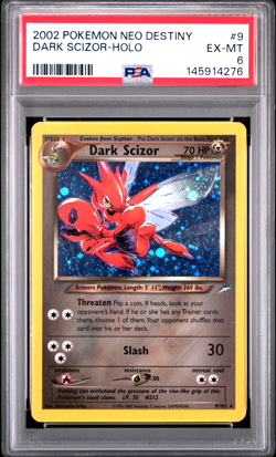 PSA 6 2002 Pokemon Neo Destiny Dark Scizor Holo 9/105 Graded Card - Image 1
