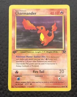 Charmander 50/82 Team Rocket 1st Edition Pokemon Card LP/MP LP- / MP+ - Image 1