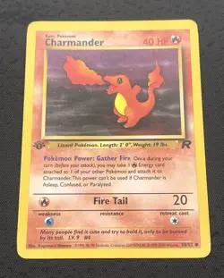 Charmander 50/82 Team Rocket 1st Edition Pokemon Card LP/MP LP- / MP+ - Image 2