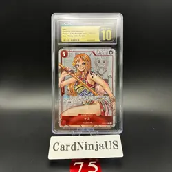 CGC 10 PRISTINE Nami Parallel OP01-016 R 25th Edition ONE PIECE Card Game 75 - Image 1