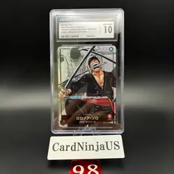 CGC 10 GEM MINT Roronoa Zoro Parallel OP01-001 L 25th Edition ONE PIECE Card 98 - Image 1