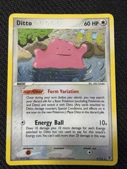 Pokemon TCG Ditto EX FireRed & LeafGreen 4/112 Holo Vintage 2004 Card HP Dmg - Image 1