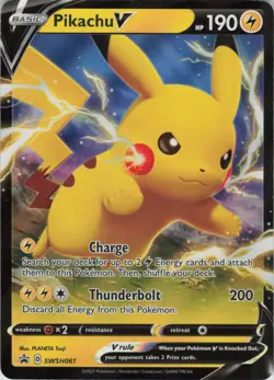 Pikachu V Promo SWSH: Sword & Shield Promo Cards SWSH061 NM - Image 1