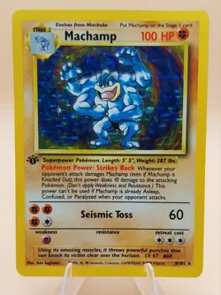 Machamp 1st Edition Holo Rare Base Set 8/102 Pokemon Card - Image 1