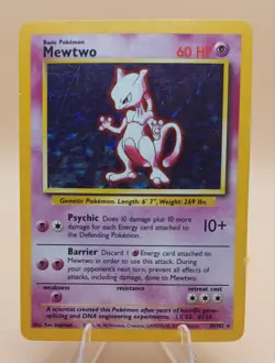 Mewtwo Holo Rare Base Set 10/102 Pokemon Card - WOTC 1999 - Image 1