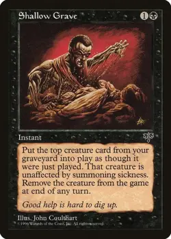 MTG Shallow Grave Instant Black John Coulthart English Mirage Magic Gathering - Image 1
