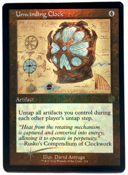 MTG Unwinding Clock *RETRO FRAME SCHEMATIC FOIL* The Brothers War 124 NM - Image 1
