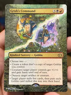 Grub's Command MTG Lorwyn Eclipsed Hand Painted Extended Full Altered Art Tentz - Image 1