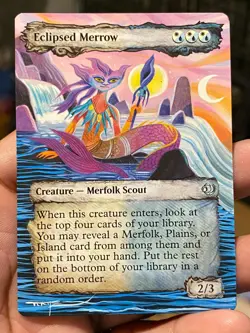 Eclipsed Merrow Showcase MTG Lorwyn Eclipsed Hand Painted Full Altered Art Tentz - Image 1