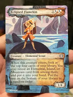 Eclipsed Flamekin Showcase MTG Lorwyn Eclipsed Hand Painted Altered Art Tentz - Image 1