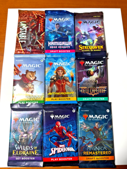 MTG RARE! Sealed Booster PackS Lot (9) MTG, Lord of the Rings Kamigawa Kaldheim - Image 1